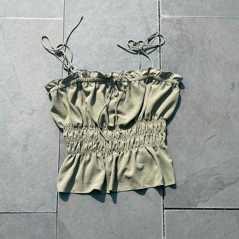 Topshop Smocked Ruffle/Peplum‎ Camisole